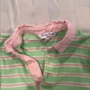 Brooks Brothers Mint Green and Pink Polo